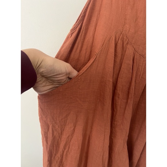 NWT Natural Life Rust Orange Jumpsuit Wide Leg Overalls Women's L Pockets - Picture 4 of 8